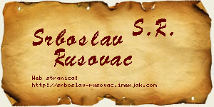 Srboslav Rusovac vizit kartica